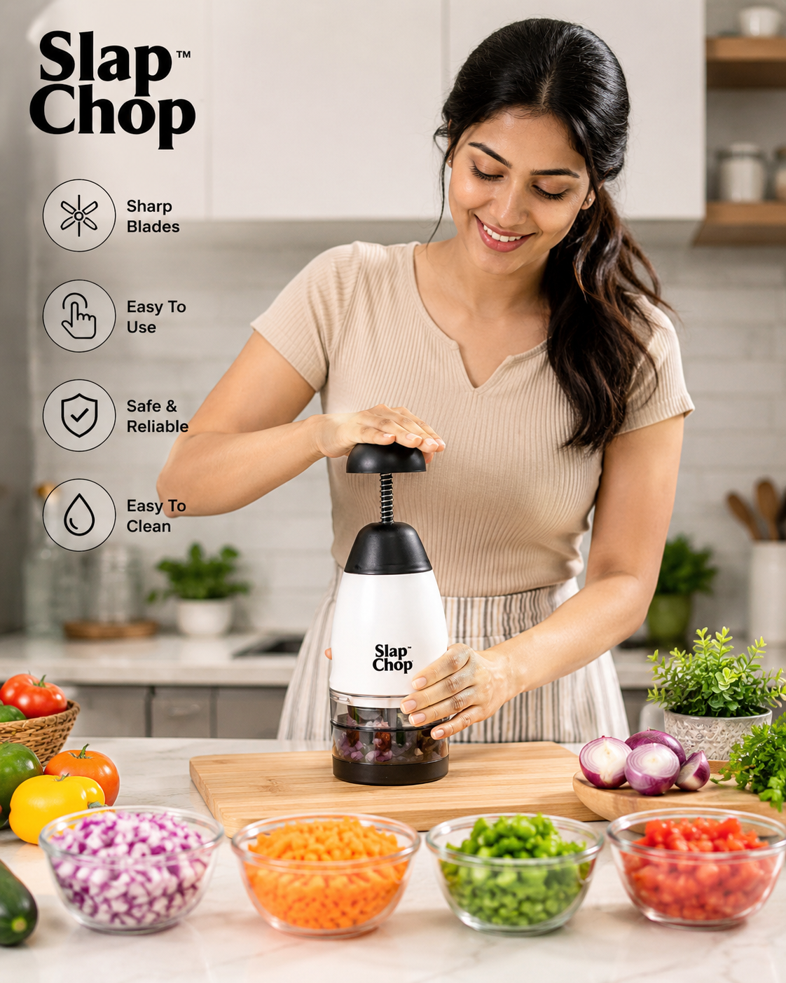 Manual Slap Chop Vegetable Chopper
