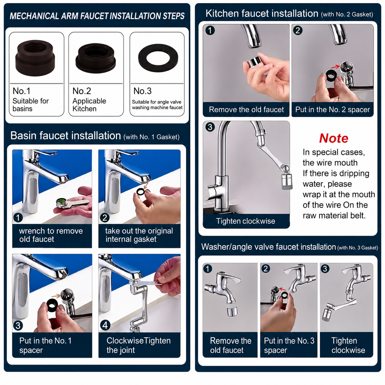 2 Mode Splash Filter Kitchen Tap Extended Faucet